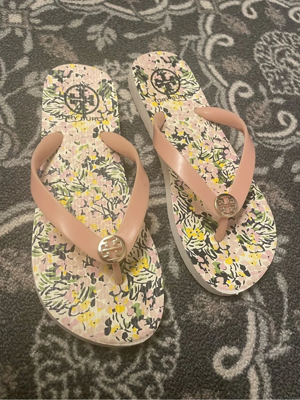 Tory Burch Flip Flop Thong Flat Sandals PVC, size 7